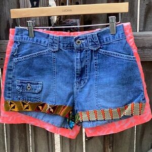 Old Navy Denim Shorts with Pink and Patterned Trim